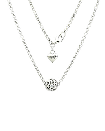 Lily & Lotty Emily Necklace - Sterling Silver with Genuine Diamond